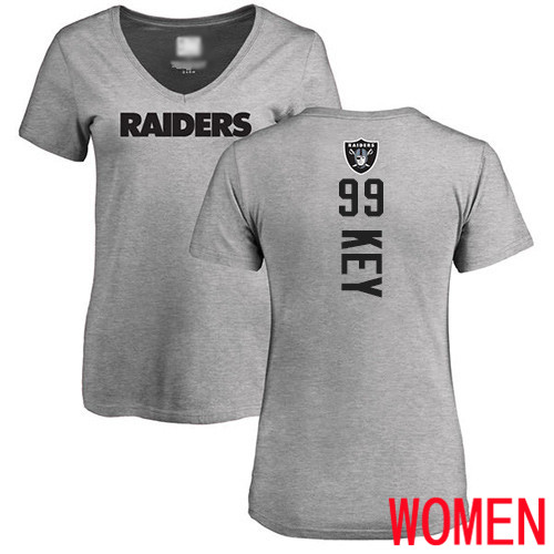Oakland Raiders Ash Women Arden Key Backer NFL Football #99 T Shirt
